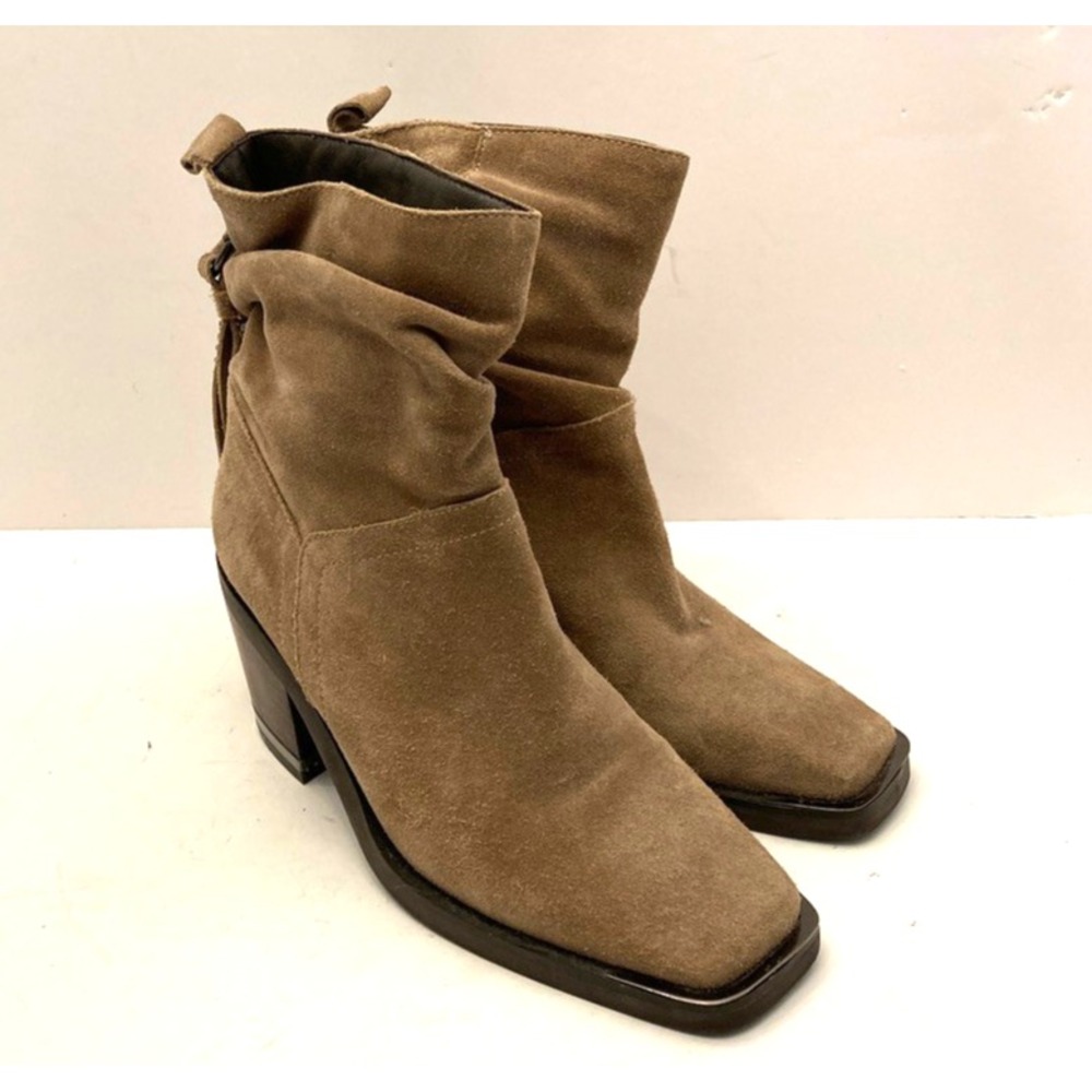 Vince Camuto Western Dremmia Boots Womens 6 EU36 Suede Brown Rhinestone Tassels - Picture 2 of 10